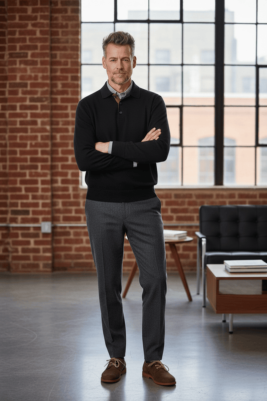 Viyella Luxury Mens Sweaters - Polo Collared Knit for Timeless Comfort