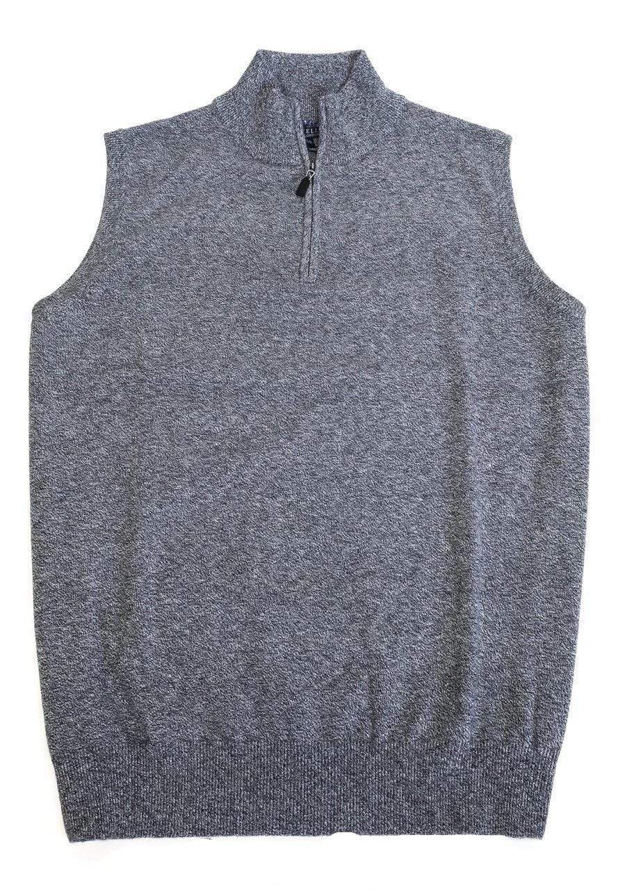 Viyella Mens Quarter Zip Mock Neck Light Weight Cotton Sweater Vests Available in 7-Colors