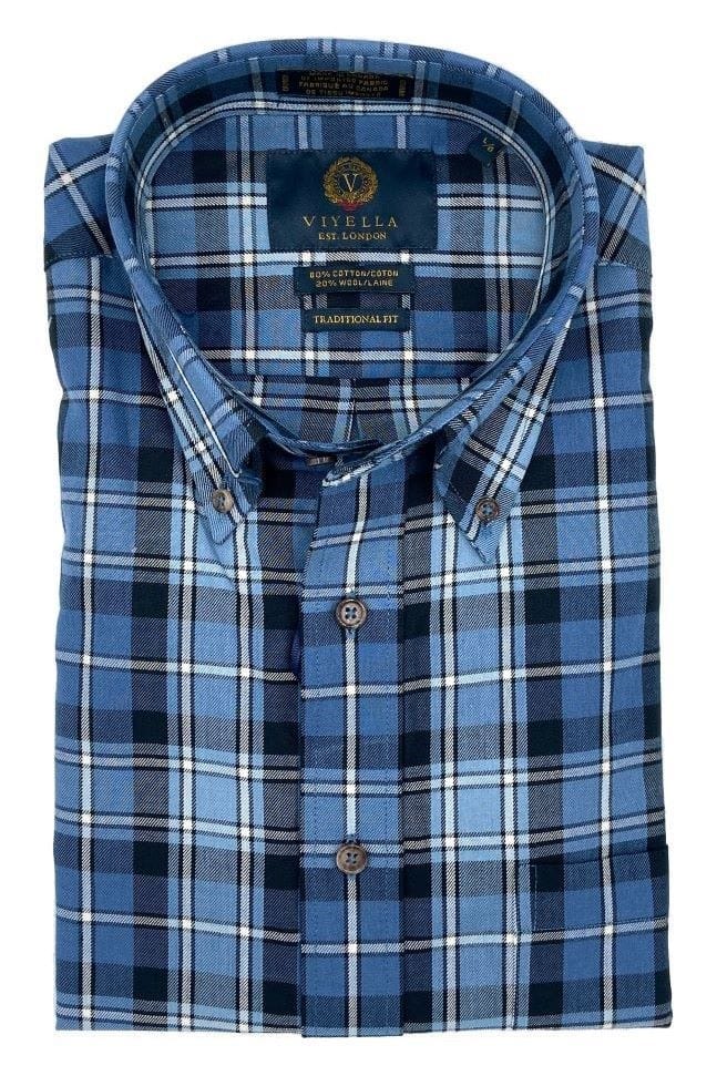 Viyella Blue Button-Down Collar Shirts - Made in Canada