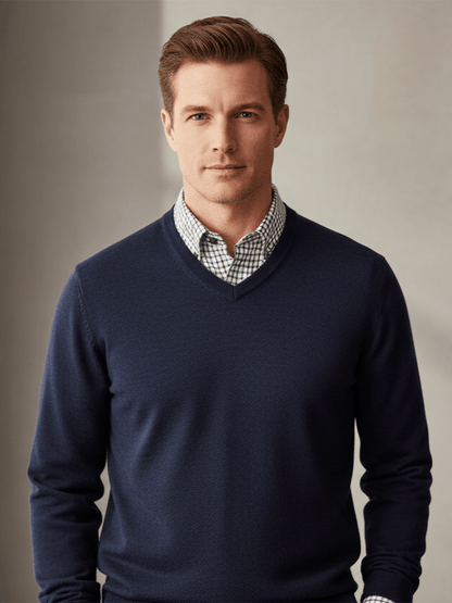 Viyella Upgrade Your Style with Mens V-Neck Extra Fine Merino Sweaters - Available in 5 Trendy Colors