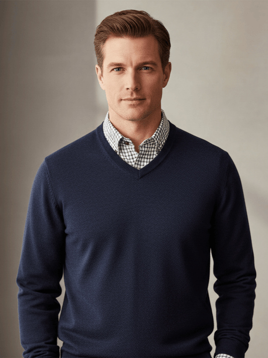 Viyella Upgrade Your Style with Mens V-Neck Extra Fine Merino Sweaters - Available in 5 Trendy Colors