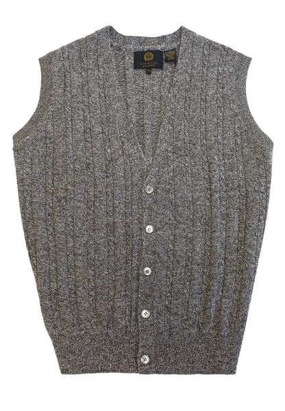 Viyella Stay Stylish and Cozy with our Extra Fine Merino Wool Cable Knit Button Sweater Vest - Available in 11 Stunning Colors