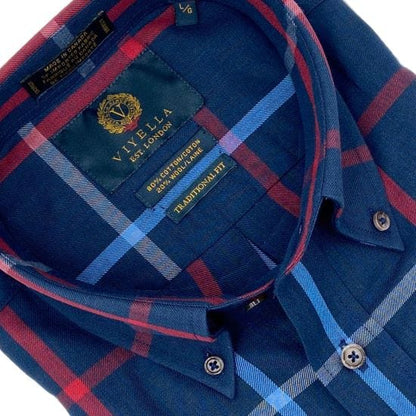 Viyella Shop the Best: Viyella Navy Blue Windowpane Shirts, Made In Canada