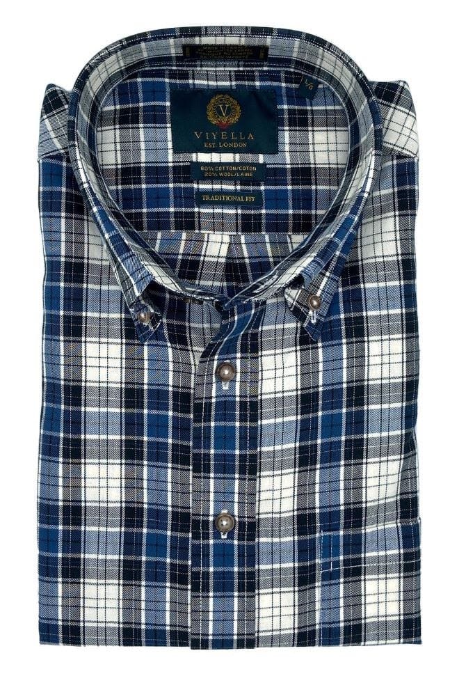 Viyella Harbour Blue Plaid Shirts: Classic Style, Made in Canada!