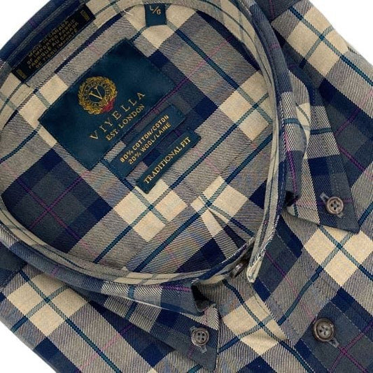Viyella Shiitake Plaid Shirt - Fine-Tuned Craftsmanship