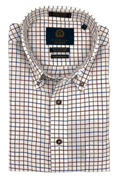 Viyella Timeless Elegance: Natural Tattersall Button-Down Shirts, Tailored Fit. Made In Canada - Embrace Classic Style